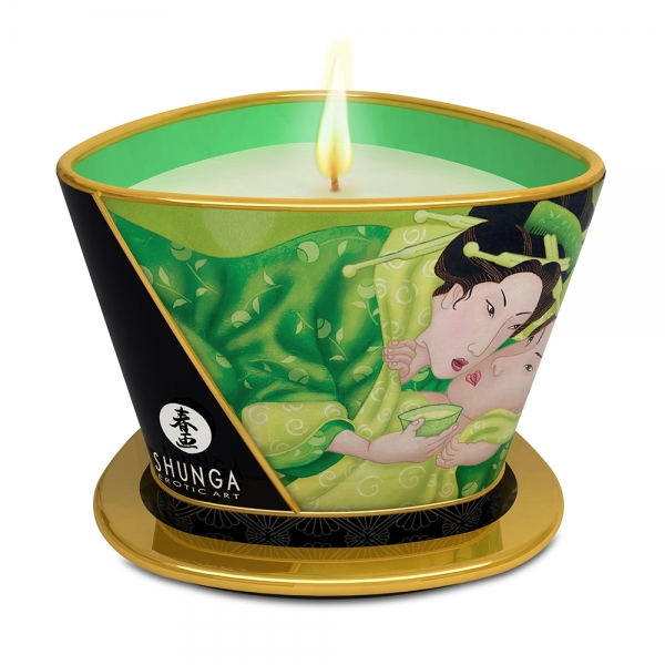 BOUGIE DE MASSAGE LUEUR ET CARESSES - ZENITUDE / THE VERT EXOTIQUE